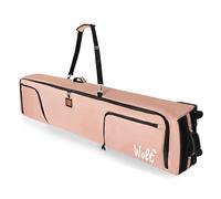 WOLT Rolling Ski Bag - Padded Snowboard Bag Carrier with Wheels for Air Travel, fit to Double Pairs of Skis up to 175 or 190 cm