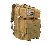 WOLT | Tactical Backpack for Men 45L Military Backpack Large 3 Day Molle Assault Pack Rucking Backpack for Survival Hiking, Khaki