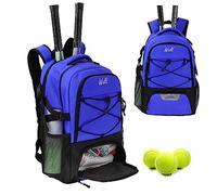 WOLT Tennis Bag - Large Tennis Racket Backpack for Men & Women - Ventilated Shoe Compartment - Holds 2 Rackets
