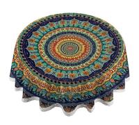 Woltant 60 Inch Round Tablecloth Waterproof/Easy Clean Mandala Bohemian Boho table cloth for Outdoor/Indoor Dining, Party, Picnic