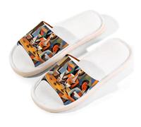 Woltant Abstract Woman Drinking Open Toe Slippers Women Comfortable and Breathable Summer Women's Slippers for Indoor Bedroom 8.5-9 (XL)