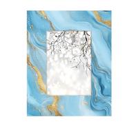 Woltant Acrylic Picture Frame Llight Blu Gold Marble Personalized Photo Frame for Tabletop and Wall Display 5x7inch