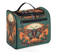Woltant Boho Butterfly Insect Large Waterproof Travel Toiletry Bag Hanging Makeup Bag with Hook Travel Wash Bag for Women and Men