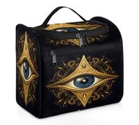 Woltant Boho Magic Eye Large Waterproof Travel Toiletry Bag Hanging Makeup Bag with Hook Travel Wash Bag for Women and Men