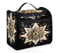 Woltant Boho Magic Pattern Large Waterproof Travel Toiletry Bag Hanging Makeup Bag with Hook Travel Wash Bag for Women and Men