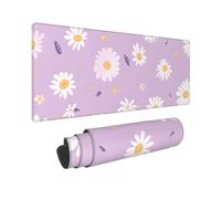 Woltant Daisy Purple Large Mouse Mat for Desk 80 X 30cm Gaming Mouse Pad Waterproof Keyboard and Mouse Mat Smooth Surface Desk Mat with Non-Slip Rubber Base for Office Home