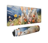 Woltant Easter Bunny Cute Large Mouse Mat for Desk 80 X 30cm Gaming Mouse Pad Waterproof Keyboard and Mouse Mat Smooth Surface Desk Mat with Non-Slip Rubber Base for Office Home