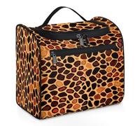 Woltant Giraffe Skin Large Waterproof Travel Toiletry Bag Hanging Makeup Bag with Hook Travel Wash Bag for Women and Men