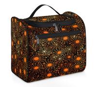 Woltant Halloween Spider Web Large Waterproof Travel Toiletry Bag Hanging Makeup Bag with Hook Travel Wash Bag for Women and Men