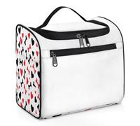 Woltant Hearts Dog Bones Large Waterproof Travel Toiletry Bag Hanging Makeup Bag with Hook Travel Wash Bag for Women and Men