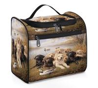 Woltant Labrador Retriever Puppies Large Waterproof Travel Toiletry Bag Hanging Makeup Bag with Hook Travel Wash Bag for Women and Men
