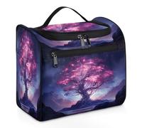 Woltant Magic Pink Tree Large Waterproof Travel Toiletry Bag Hanging Makeup Bag with Hook Travel Wash Bag for Women and Men