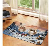 Woltant Mountain Climbing Scenery Pet Mat Leather Waterproof Mat | Feeding Mat For Dogs Cats Mat Waterproof Non-Slip, Floor Protector For Dog Cat Bowls, Easy Wipe 40x60cm