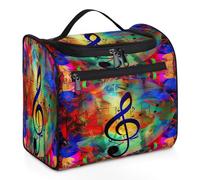Woltant Msical Notes Magic Large Waterproof Travel Toiletry Bag Hanging Makeup Bag with Hook Travel Wash Bag for Women and Men