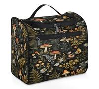 Woltant Mushroom Insect Plant Large Waterproof Travel Toiletry Bag Hanging Makeup Bag with Hook Travel Wash Bag for Women and Men