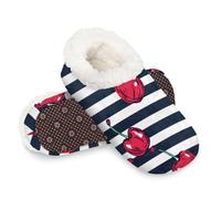Woltant Winter Warm Plush Slippers for Women and Men Soft Indoor Slippers Non-Slip Rubber Sole Cherry Stripes House Bedroom Shoes-XL