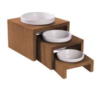 Wolters Gohan Single Bowl Teak, Elevated Dog Bowl, Ceramic, Dogs With Arthritis