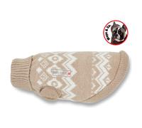 Wolters Norwegian Sweater For Pugs & Co. Taupe/White, Warming, Turtleneck