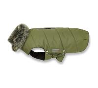 Wolters Parka For Dogs Olive Faux Fur Collar Winterproof Pug Bulldog Size