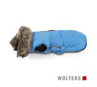 Wolters Riverside Blue Parka For Dogs With Faux Fur Collar, Water Resistant