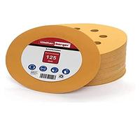 Woltersberger® Pack of 50 Eccentric Sanding Discs, Diameter 125 mm, Grain Size P60, 8 Holes in Gold, for Optimal Sanding, Versatile, Velcro Sandpaper Adhesive