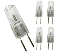 WOLTHID G6.35 Halogen Bulbs 12 Volt 50 Watts GY6.35 12V 10W 20W 35W 75W 100W T4 Halogen Light Bulb with Glass 2-Pin 2700K Warm White 5PCS 50W