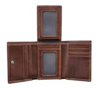Woltic W Trifold Top Grain Leather Wallet for Men with RFID Blocking,2 Cash Holders 2 ID Windows, 8 Credit Card Slots, Classic Style Gift For Men, Coffee Brown, Classic Trifold