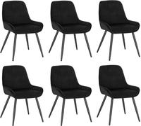 WOLTU 2/4/6 Velvet Dining Chairs, Upholstered Living Room Armchair, Metal Legs