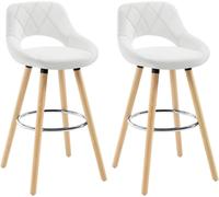 WOLTU 2 pcs Bar Stools Breakfast Kitchen Counter High Stools Wood Legs Barstools