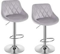 WOLTU 2 x Bar Stools Kitchen Swivel Gas Lift Stools Breakfast Pub Chair Stools