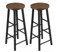 WOLTU 2 x Bar Stools Retro Breakfast Kitchen Bar High Chairs MDF Seat Metal Legs