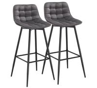 Woltu 2x Bar Stool Breakfast Home Kitchen Pub Barstools Velvet Metal Bar Chairs