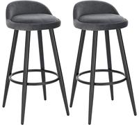 WOLTU 2x Tall Bar Stool, Bar Chair with Backrest, Kitchen Stool, Breakfast Stool