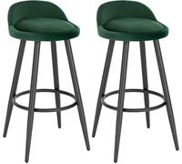WOLTU 2x Tall Bar Stool, Bar Chair with Backrest, Kitchen Stool, Breakfast Stool