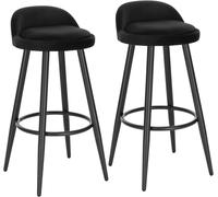 WOLTU 2x Tall Bar Stool, Bar Chair with Backrest, Kitchen Stool, Breakfast Stool