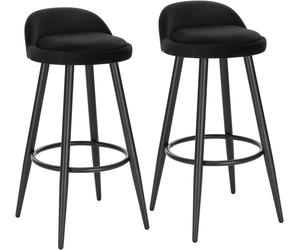 WOLTU 2x Tall Bar Stool, Bar Chair with Backrest, Kitchen Stool, Breakfast Stool