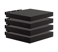 WOLTU 4 Pcs Floating Shelf Black Wooden Wall Storage Display Shelf 40cm Long RG9372sz-4-UK