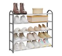 WOLTU 5 Tier Slim Metal Shoe Rack, Freestanding Space Saving Shoe Storage Organiser, Hallway Shoe Shelf, Steel Tube Shoe Stand for 16-20 Pairs, for Bedroom Entryway Corridor Small Space