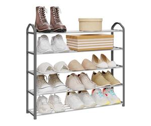 WOLTU 5 Tier Slim Metal Shoe Rack, Freestanding Space Saving Shoe Storage Organiser, Hallway Shoe Shelf, Steel Tube Shoe Stand for 16-20 Pairs, for Bedroom Entryway Corridor Small Space