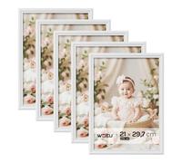 WOLTU A4 Frame Wooden Photo Frames, A4 Picture Frames with Stand Tabletop or Wall Hanging, A4 Black Frame Poster Frame, White