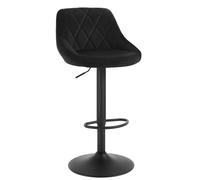 WOLTU Bar Stool Black Bar Chair Breakfast Dining Stool Chair for Kitchen Island Counter Velvet Exterior, Adjustable Swivel Gas Lift, Steel Footrest & Base