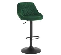 WOLTU Bar Stool Dark Green Bar Chair Breakfast Dining Stool Chair for Kitchen Island Counter Velvet Exterior, Adjustable Swivel Gas Lift, Steel Footrest & Base