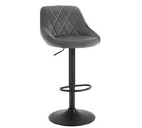 WOLTU Bar Stool Dark Grey Bar Chair Breakfast Dining Stool Chair for Kitchen Island Counter Velvet Exterior, Adjustable Swivel Gas Lift, Steel Footrest & Base