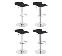 WOLTU Bar Stools Black Bar Chairs Breakfast Dining Stools for Kitchen Island Counter Set of 4 pcs Adjustable Swivel Gas Lift/Steel Footrest & Base