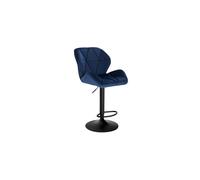 WOLTU Bar Stools Blue Bar Chairs Breakfast High Dining Stools for Kitchen Island Counter Velvet Exterior/Adjustable Swivel Gas Lift/Steel Footrest &