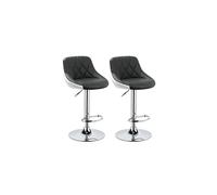 WOLTU Bar Stools Grey+White Bar Chairs Breakfast Dining Stools for Kitchen Island Counter Bar Stools Set of 2 pcs Leatherette Exterior, Adjustabl