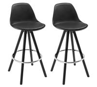 WOLTU Bar Stools Set of 2, Breakfast Counter Barstools, Black