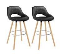 WOLTU Bar Stools Set of 2, Breakfast Stools, Black