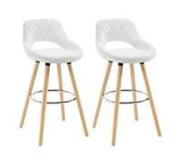 WOLTU Bar Stools Set of 2, Breakfast Stools, White