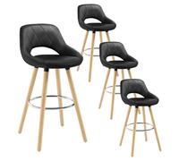 WOLTU Bar Stools Set of 4, Breakfast Stools, Black
